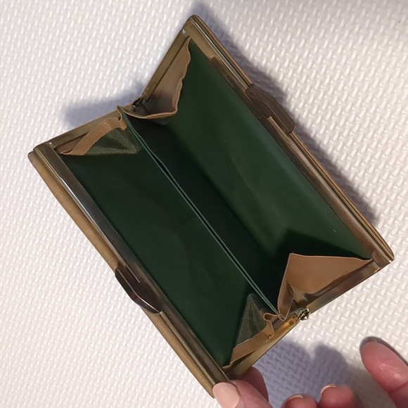 LEATHER  Tan / green  wallet - Picture 5 of 6